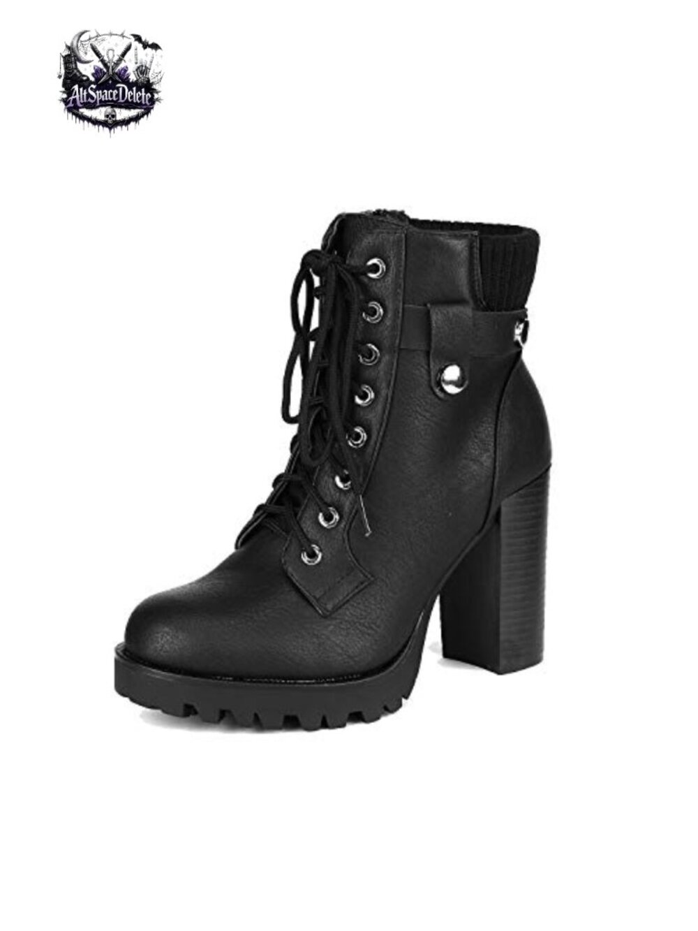 Women's Lace Up Platform Combat Ankle Booties Chunky Heel